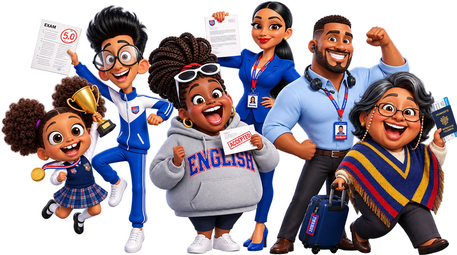 Estudiantes de Wonder School de todas las edades celebrando sus logros